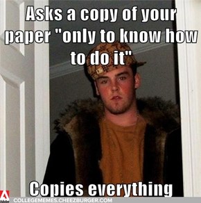 Scumbag colleage copies your papers