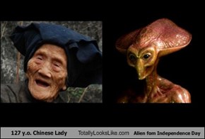 127 y.o. Chinese Lady Totally Looks Like Alien fom Independence Day