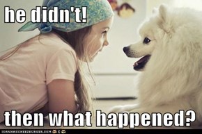 he didn't!                then what happened?