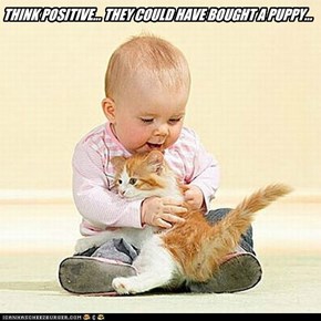 THINK POSITIVE... THEY COULD HAVE BOUGHT A PUPPY...