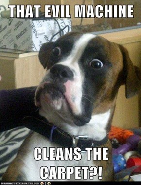 THAT EVIL MACHINE  CLEANS THE CARPET?!