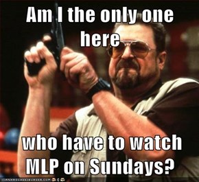 Am I the only one here   who have to watch MLP on Sundays?