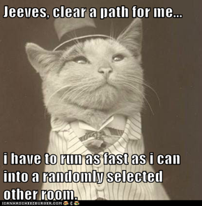 Jeeves, clear a path for me...  i have to run as fast as i can into a randomly selected other room.