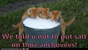 We told u not to put salt on thoz anchovees!