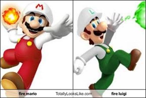 fire mario Totally Looks Like fire luigi