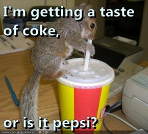 I'm getting a taste of coke,  or is it pepsi?