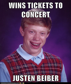 WINS TICKETS TO CONCERT  JUSTEN BEIBER
