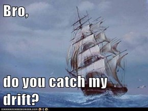 Bro,   do you catch my drift?