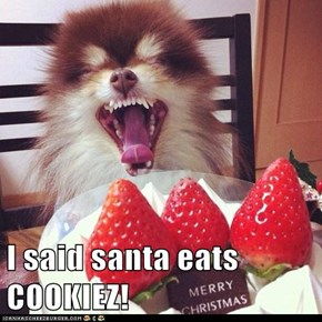 I said santa eats COOKIEZ!