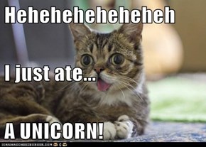 Heheheheheheheh I just ate... A UNICORN!