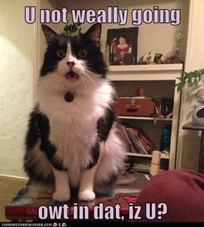 U not weally going  owt in dat, iz U?