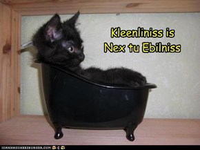 Kleenliniss is Nex tu Ebilniss
