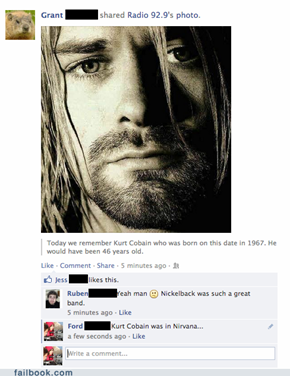 Kurt Cobain, the greatest in Nickelback history.