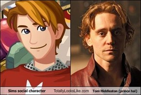 Sims social character Totally Looks Like Tom Hiddleston (prince hal)