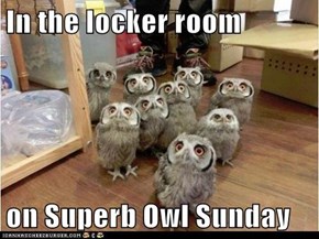In the locker room  on Superb Owl Sunday