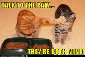 TALK TO THE PAW...  THEY'RE BOTH MINE!