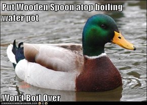 Put Wooden Spoon atop boiling water pot  Won't Boil Over