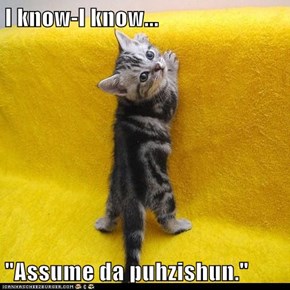 I know-I know...  "Assume da puhzishun."