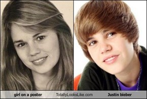 girl on a poster Totally Looks Like Justin bieber