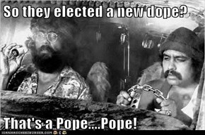So they elected a new dope?  That's a Pope....Pope!