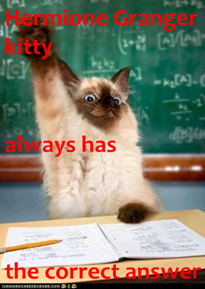 Hermione Granger kitty always has  the correct answer