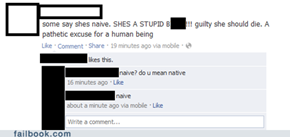 Don't know what's scarier, her fail or this guy's status...