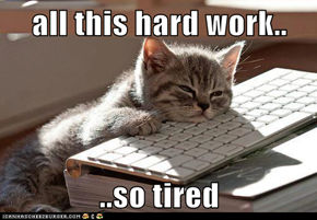 all this hard work..  ..so tired