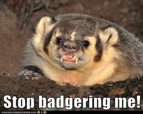Stop Badgering Me!