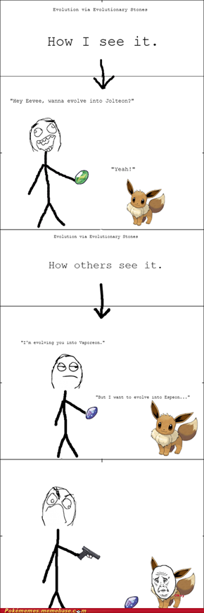 It's only a forced evolution if your trying to evolve it into Flareon.