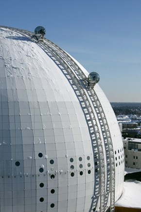 Riding the Elevators at the Ericsson Globe, Stockholm