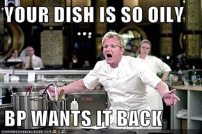 YOUR DISH IS SO OILY  BP WANTS IT BACK
