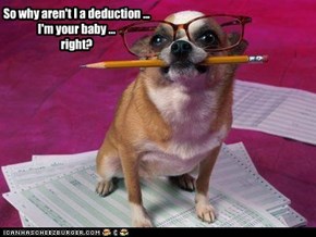 So why aren't I a deduction ... I'm your baby ...  right?