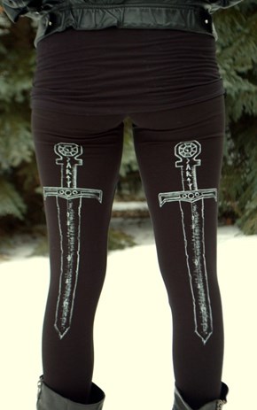 You're Always Wearing Protection With These Sword Leggings