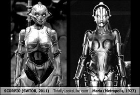 SCORPIO (SWTOR, 2011) Totally Looks Like Maria (Metropolis, 1927)
