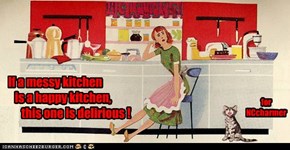 If a messy kitchen    is a happy kitchen,       this one is delirious !