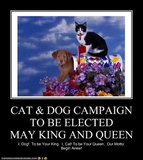 CAT & DOG CAMPAIGN TO BE ELECTED           MAY KING AND QUEEN