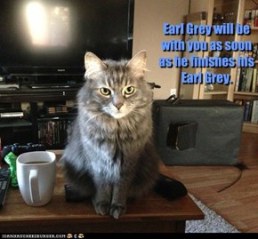Earl Grey will be with you as soon as he finishes his Earl Grey.