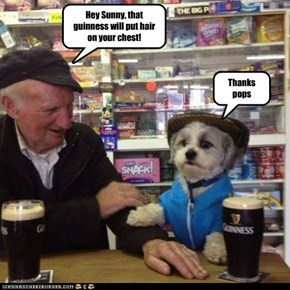 Hey Sunny, that guinness will put hair on your chest!