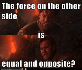 The force on the other side is equal and opposite?