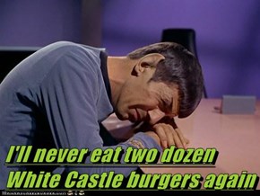 I'll never eat two dozen White Castle burgers again