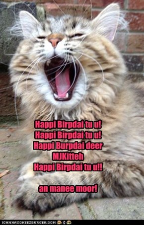 Bit of a catterwall, but happy Birpdai!