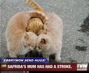 EBBRYWON SEND HUGS! - SAFRIDA'S MUM HAS HAD A STROKE.