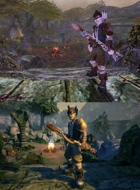 Screenshot Comparison of the First Fable Next to the HD Remake