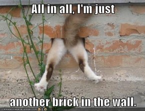 All in all, I'm just  another brick in the wall.