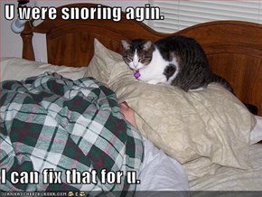 U were snoring agin.  I can fix that for u.