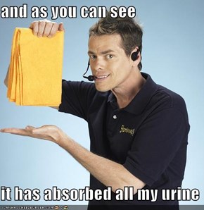 and as you can see  it has absorbed all my urine