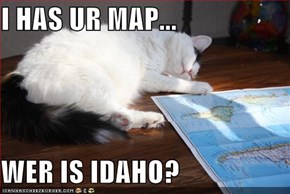 I HAS UR MAP...  WER IS IDAHO?