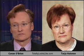 Conan O'Brien Totally Looks Like Tarja Halonen
