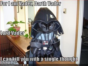 For I am Vader, Darth Vader Lord Vader I can kill you with a single thought