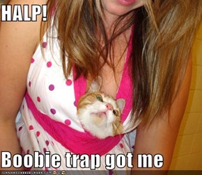 HALP!  Boobie trap got me